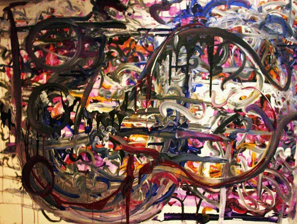 10.22.10 > Traffic Lights > 48x36 inch Acrylic Painting on canvas. Live Painted 10.20.10. > NOT AVAILABLE FOR PURCHASE