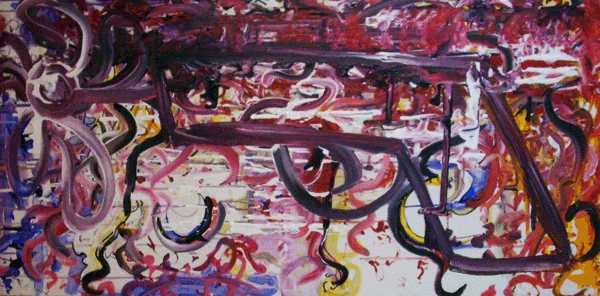 10.23.10 > Velvet Hands > 48x24 inch Acrylic Painting on canvas. Live Painted 10.20.10. > NOT AVAILABLE FOR PURCHASE