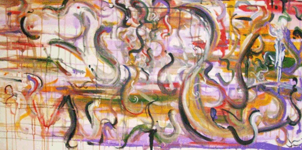9.22.10 > Voluptuousity > 48x24 inch Acrylic Painting on canvas. Live Painted 9.17.10. > NOT AVAILABLE FOR PURCHASE
