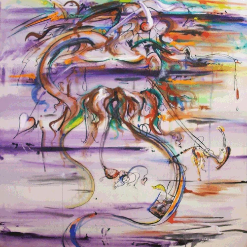 8.22.10 > Artfully Struck > 36x36 inch Acrylic Painting on canvas > NOT AVAILABLE FOR PURCHASE