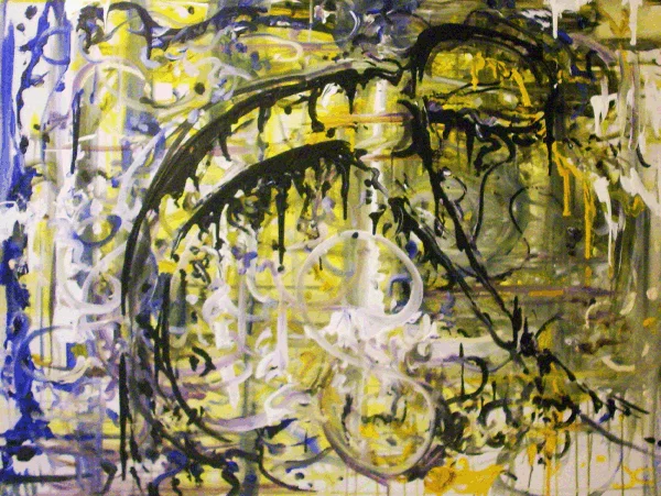 8.25.10 > Reaching For Rhythm > 48x36 inch Acrylic Painting on canvas. Live Painted 8.26.10. > NOT AVAILABLE FOR PURCHASE