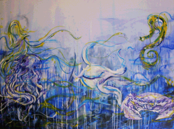 6.4.10 > Collaboration With Kai Martin > 48x36 inch Acrylic Painting on canvas. Live Painted 6.3.10. > NOT AVAILABLE FOR PURCHASE