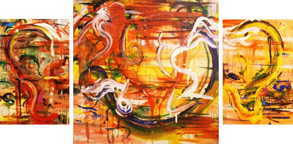 5.11.10 > Between The Ears > Set of 3 Acrylic Paintings on canvas. 1 48x48 inch, 2 24x36 inch. > NOT AVAILABLE FOR PURCHASE