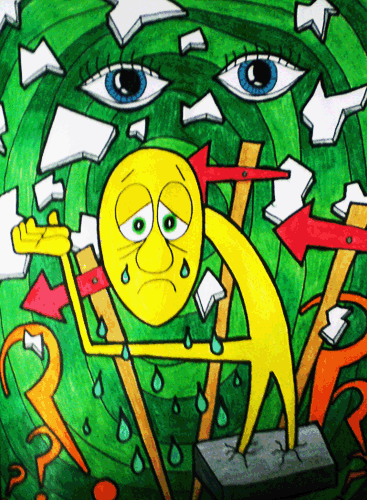 5.12.10 > Attached To Infatuation > 8.5x11 inch Colored Pencil on paper > NOT AVAILABLE FOR PURCHASE