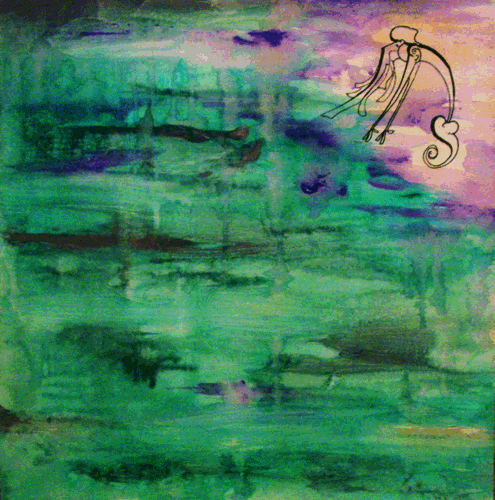 5.26.10 > Taught To Fly > 24x24 inch Acrylic Painting on wood > NOT AVAILABLE FOR PURCHASE