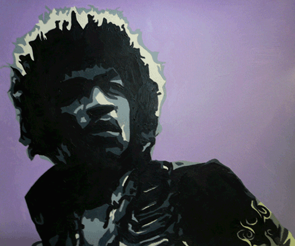 4.10.10 > Jimi > 17x12 inch Acrylic Painting on paper > NOT AVAILABLE FOR PURCHASE