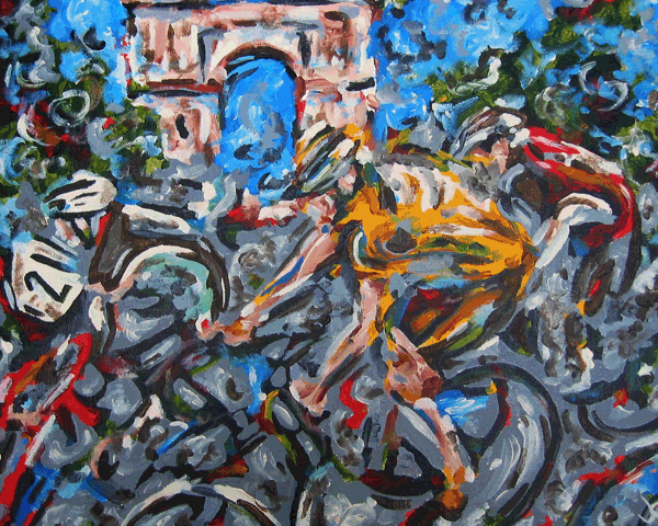 4.16.10 > The Yellow Jersey > 24x18 inch Acrylic Painting on canvas > NOT AVAILABLE FOR PURCHASE