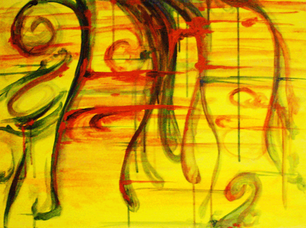 4.19.10 > Trouble > 24x18 inch Acrylic Painting on canvas > NOT AVAILABLE FOR PURCHASE