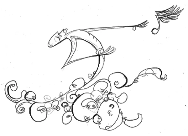 3.18.10 > Floating Instead > 11x8.5 inch Pen Drawing on paper > NOT AVAILABLE FOR PURCHASE