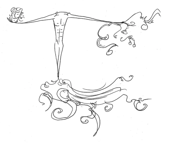 2.28.10 > Alone I Stand > 11x8.5 inch Pen Drawing on paper > NOT AVAILABLE FOR PURCHASE