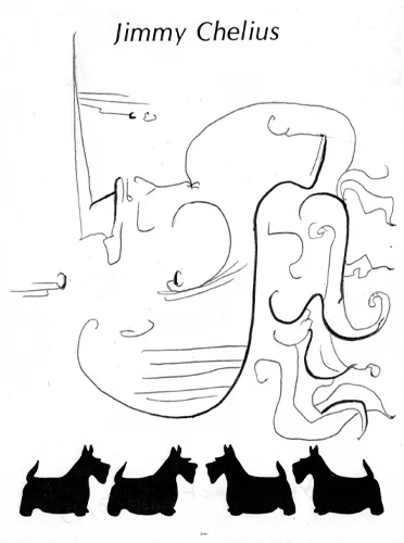 1.4.10 > Eye Contact > Scotty Rockin > Pen Drawing on The Stationary > NOT AVAILABLE FOR PURCHASE