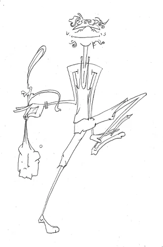 12.18.09 > Bag Of Tricks > 8.5x11 inch Pen Drawing on paper > NOT AVAILABLE FOR PURCHASE