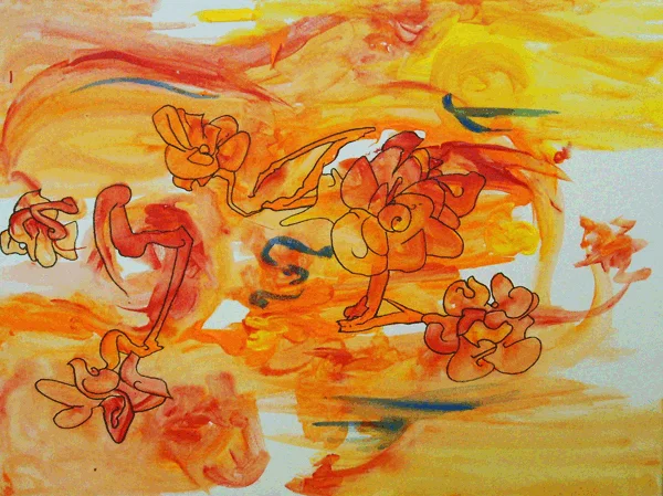 11.5.09 > Campground Bloom > Festival 8 > 24x18 inch Acrylic Painting on canvas > NOT AVAILABLE FOR PURCHASE