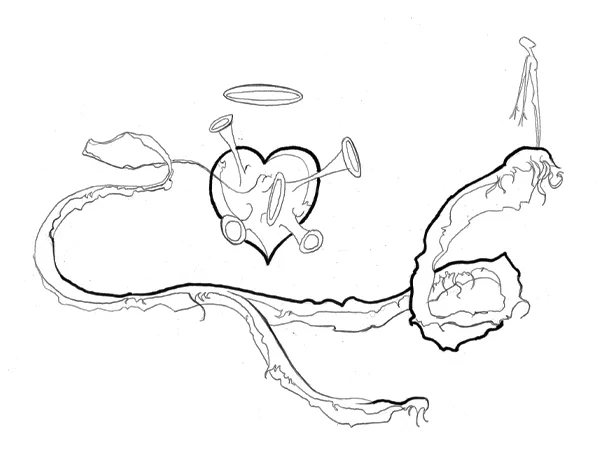 10.10.09 > Capacity For Love > 11x8.5 inch Pen Drawing on paper > NOT AVAILABLE FOR PURCHASE