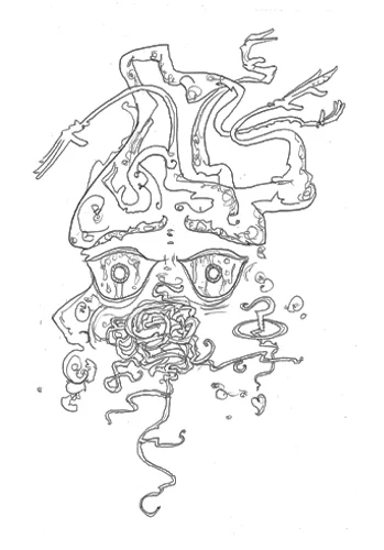 9.6.09 > Awakening > 8.5x11 inch Pen Drawing on paper > NOT AVAILABLE FOR PURCHASE