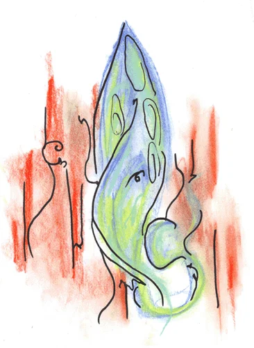 9.12.09 > Squidlessness > Fishuary 2009 > 8.5x11 inch Charcoal Drawing on paper > NOT AVAILABLE FOR PURCHASE
