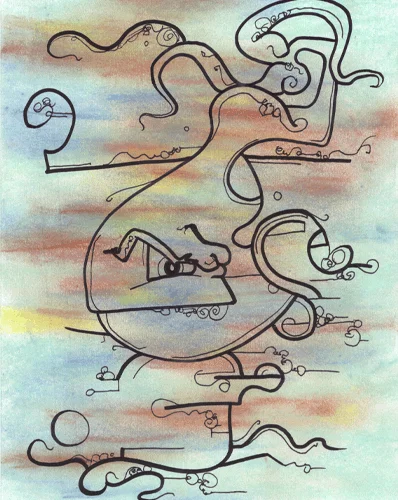 9.18.09 > Syash > Fishuary 2009 > 8.5x11 inch Charcoal Drawing on paper > NOT AVAILABLE FOR PURCHASE