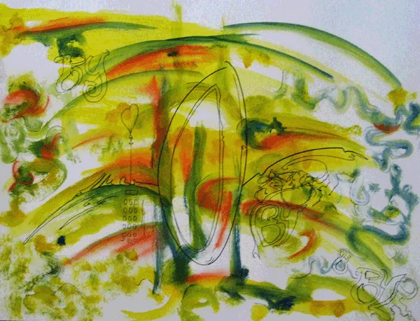 9.25.09 > By, By and Bye > 18x12 inch Acrylic Painting on paper > NOT AVAILABLE FOR PURCHASE
