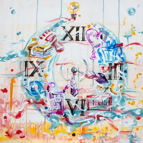 Canvas Of Time > 24x24 inch Acrylic Painting on wood