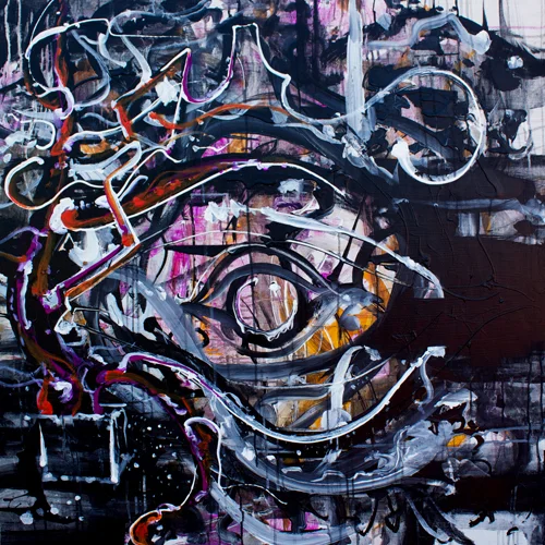 Searching For Perseus > 36x36 inch Acrylic Painting on wood