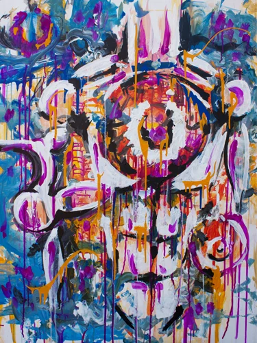 The Clown > 36x48 inch Acrylic Painting on wood