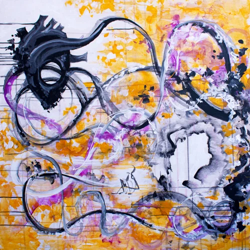 Brilliance In Nothing > 36x36 inch Acrylic Painting on wood