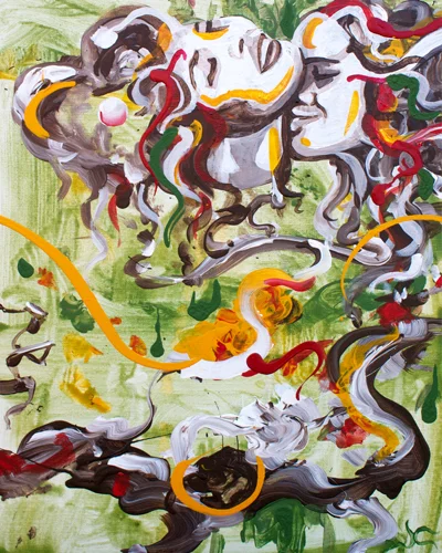 Lyrical Hugs > 16x20 inch Acrylic Painting on canvas