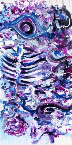 World On The Eyes > 24x48 inch Acrylic Painting on wood