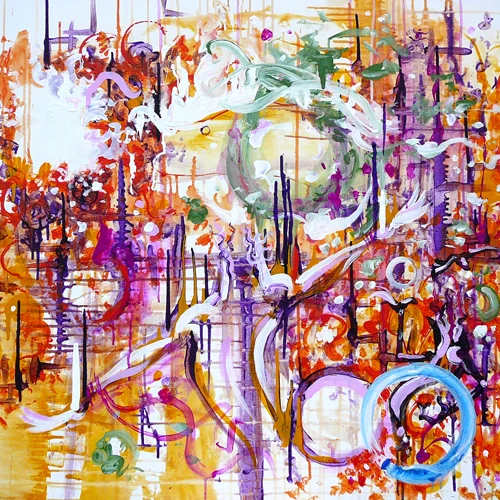 The Flyaways > 36x36 inch Acrylic Painting on canvas