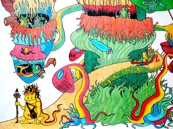 12.12.12 > XII > Winding Round The Tree > Highschool Classics > Colored Pencil on paper > NOT AVAILABLE FOR PURCHASE