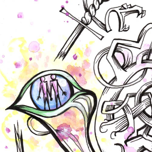 2.6.16 > Pen and Watercolor on paper > NOT AVAILABLE FOR PURCHASE