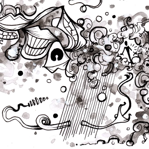 5.19.16 > Rain King > Pen and Watercolor > NOT AVAILABLE FOR PURCHASE