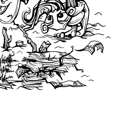 2.8.17 > Trolls > Pen Drawing on paper > NOT AVAILABLE FOR PURCHASE