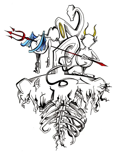 2.8.18 > Circus Merchants > 8.5x11 inch Pen and Colored Pencil on paper > CLICK IMAGE TO PURCHASE