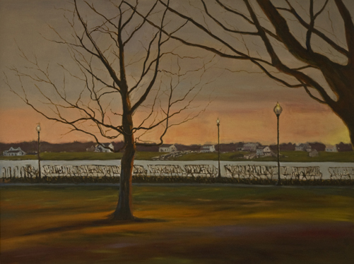 Dusk at Bristol Harbor, 40"w x 28"h