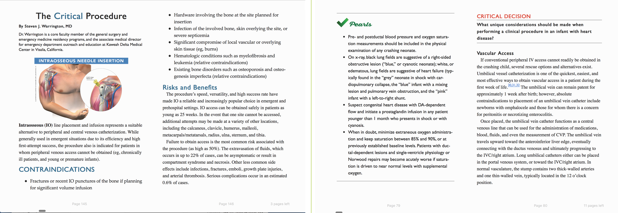 2 spreads from Critical Decisions in Emergency Medicine , a compendium of 2016 journal articles.