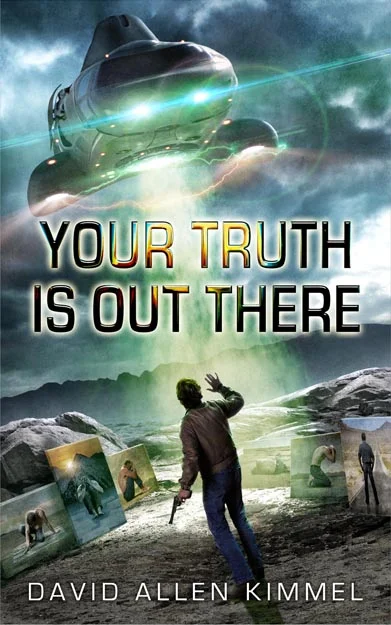 Front cover for my first ever novel - Your Truth is Out There. Art by Stephen Youll. Design by Jamie Youll