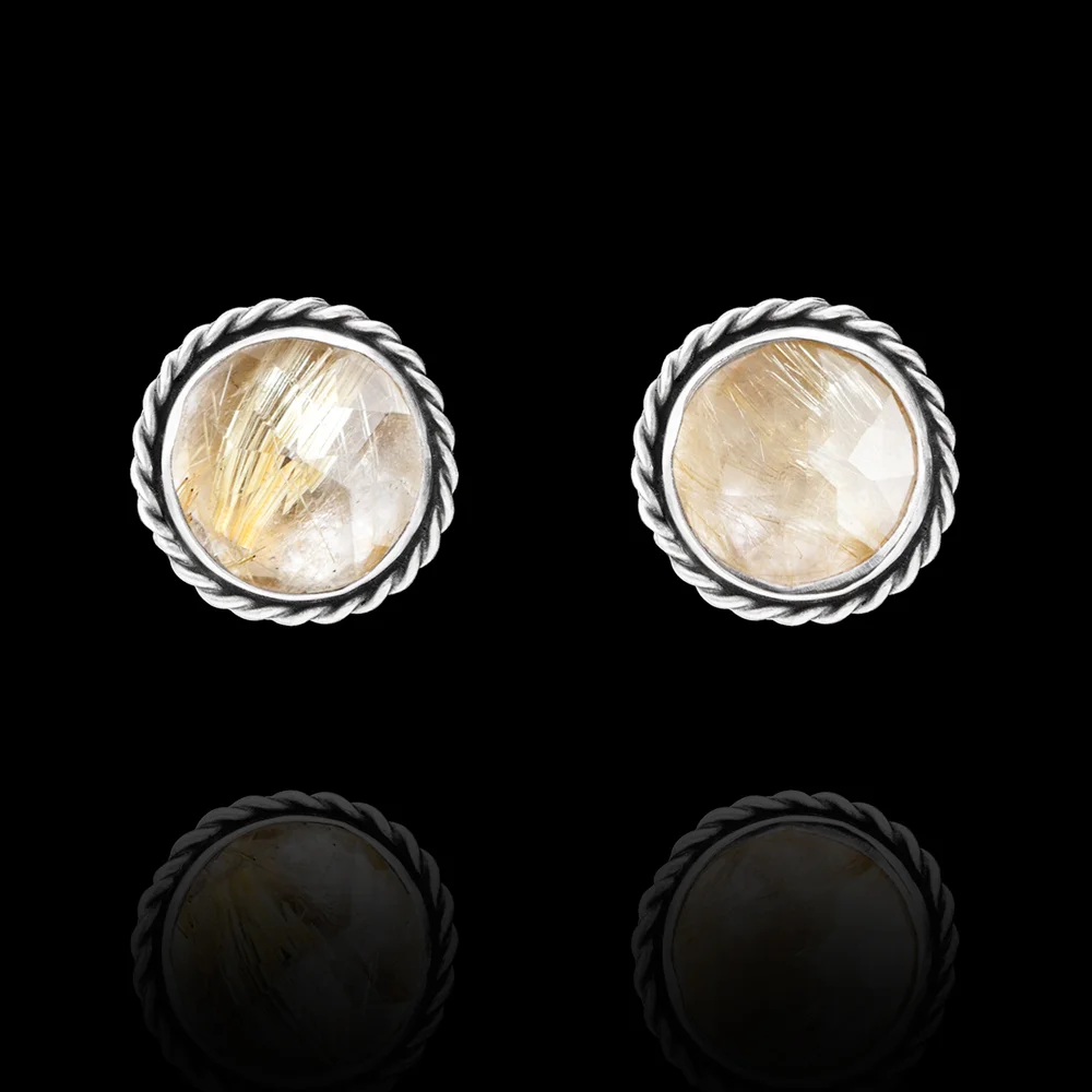F03- Tiny Rutilated Quartz Studs