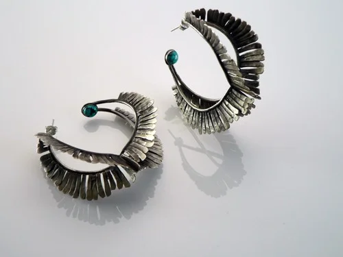 Feathered Earrings with turquoise