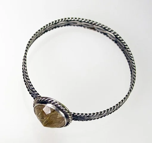 F08- Rutilated Quartz Bangle