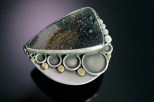 Druzy Ring with 18k gold