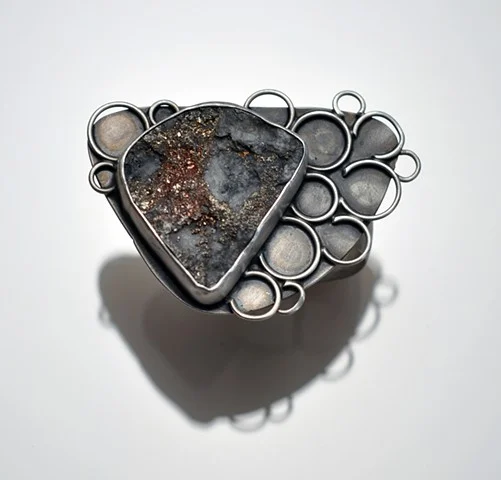 Granite and Pyrite Ring