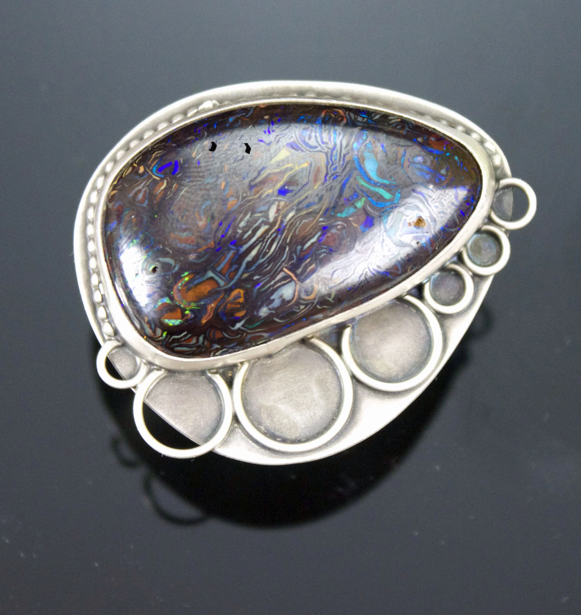 Boulder Opal and sterling ring