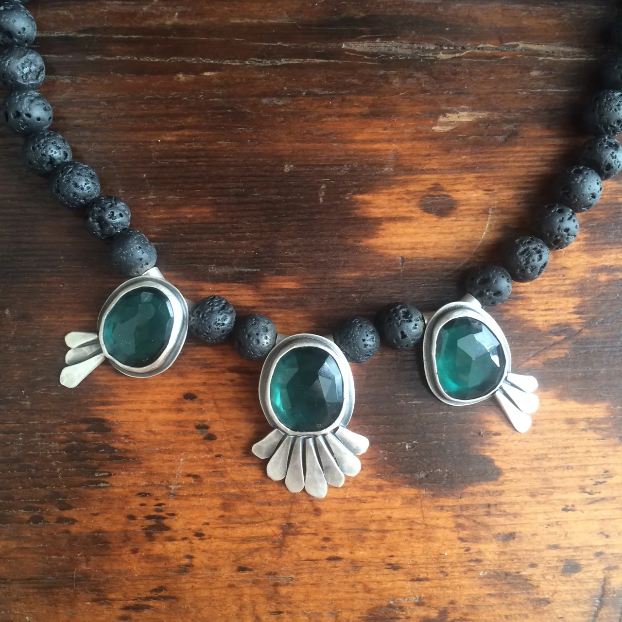 SW26- Tourmaline and Lava Necklace