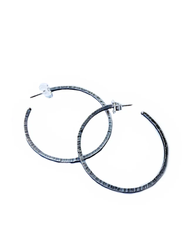 Textured Hammered Hoops