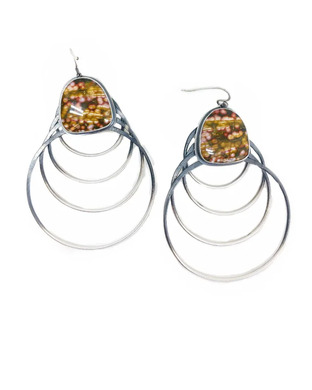 Ring earrings with Jasper