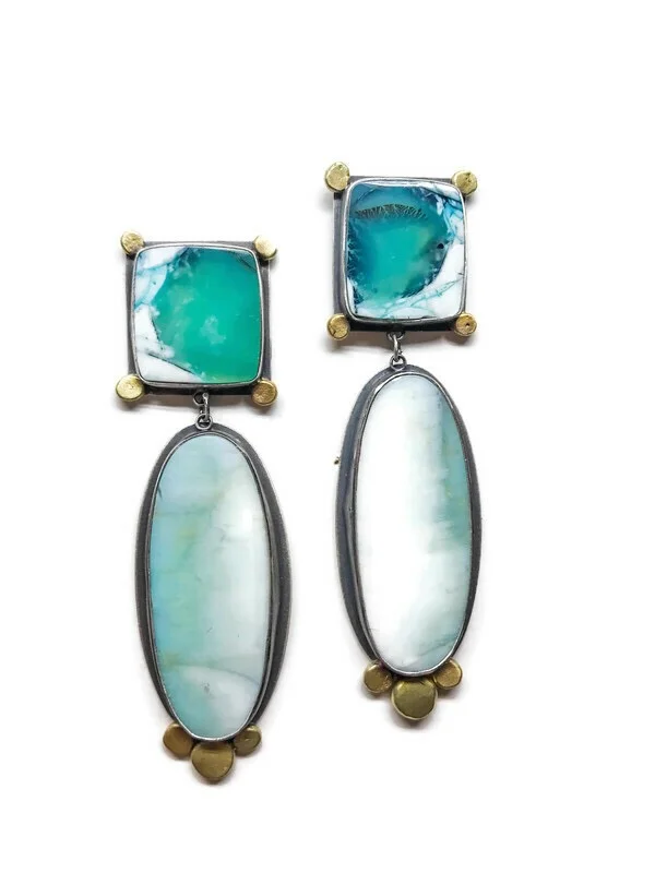 Opalized Wood Earrings 