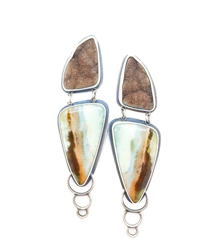 Opalized Wood earrings