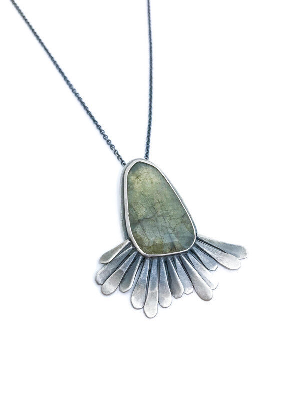 Labradorite Feather Necklace