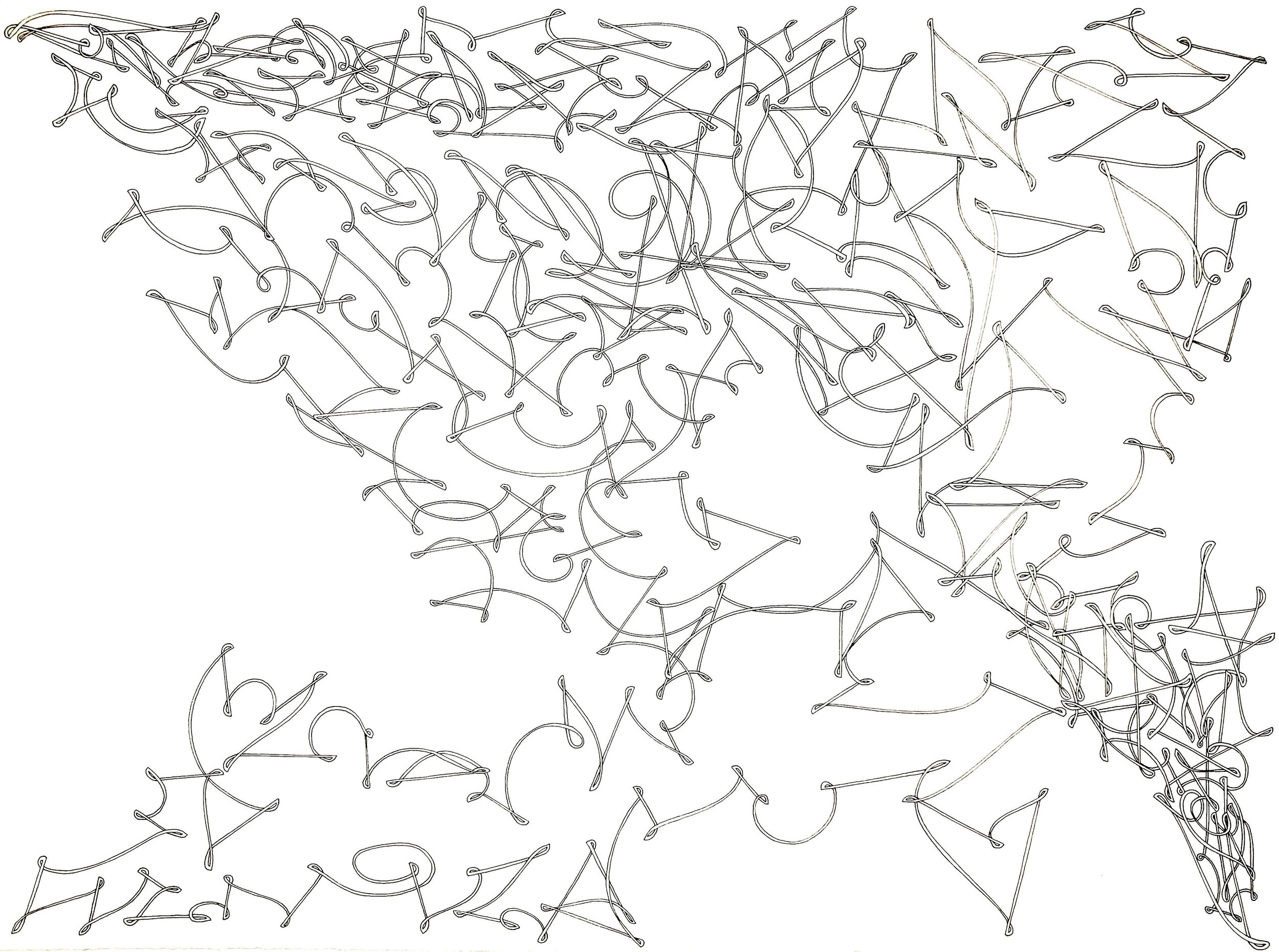 Random Schematic, ink on paper, 15" x 11.25"